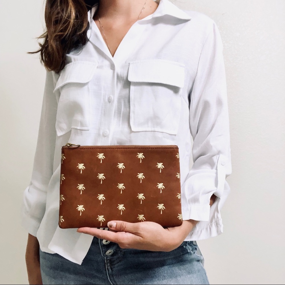FALL SALE Madewell palm tree icon clutch